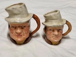 Pair of 3.5"H Studio Pottery Toby Jugs of Charles Dickens Character Bill Sykes - Picture 1 of 12