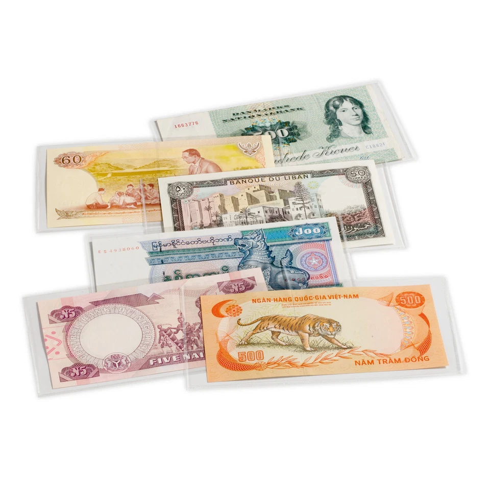Collectors Storage Lighthouse Pack of 50 BASIC Clear Banknote Sleeves 800241