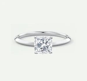 2/3 Ct Cushion Cut F/VS Lab Created Grown Diamond Solitaire Ring 950 Platinum - Picture 1 of 1