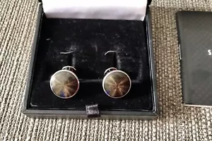 Montblanc Cufflinks Boxed With Original Paperwork Grey Platinum Plated - Picture 1 of 9