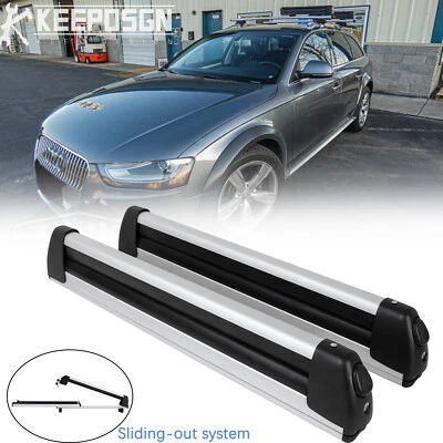 Para Audi A4 Allroad 31,7"" Esquí Snowboard Bastidores Montaje Techo Portaequipajes Coche Foto 1 de 4