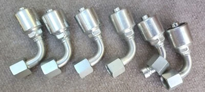 6 Gates 8g-8fjx90m Hydr Hose Fitting, No G25180-0808 Gates LOT - Image 1 of 2