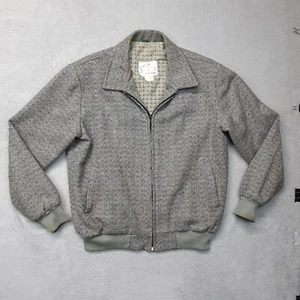 Vintage Spicer Sportswear Bomber Jacket Men Full Zip Wool Tweed Style Grey - Picture 1 of 7