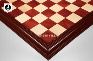 21" Bud Rosewood & Maple Wood Luxury Chessboard with Carved Border- 57 mm Square - Picture 1 of 5