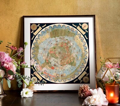 1587 Flat Earth Map of the World Urbano Monte Historic 11x11 in Wall Globe Model - Image 1 of 4