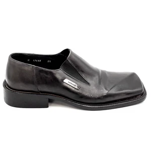 Carlo Morandi Mens Black Leather Square Toe Dress Shoes Size 8.5 M - Picture 1 of 10