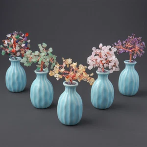 Lucky Tree Feng Shui Wealth Money Citrine Yellow Bonsai Gemstone Reiki Crystal - Picture 1 of 16