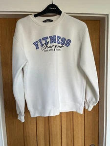Threadbare Women's Blue & White Jumper FITNESS Crew Sweater XS UK 6-8 EUR 34 - Picture 1 of 6