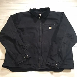 Carhartt Detroit Jacket 103828-BLK Blanket Lined Relaxed Fit Black Size 2XL Tall - Picture 1 of 12