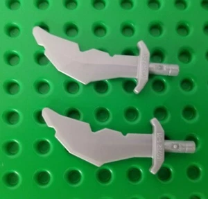 New! Lego Lot of 2 Minifigure Weapon Scimitar Arabian Sword Pearl Gray Orient - Picture 1 of 1