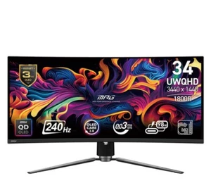 MSI MPG 341CQPX QD-OLED 34 Zoll 3440x1440 UWQHD Curved 21:9 240Hz Schwarz 0,03ms - Bild 1 von 6