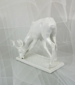 Rosenthal Figur "Grasender Hirsch auf Sockel" Reh Röhring Figurine Figure 1 Wahl - Bild 1 von 6