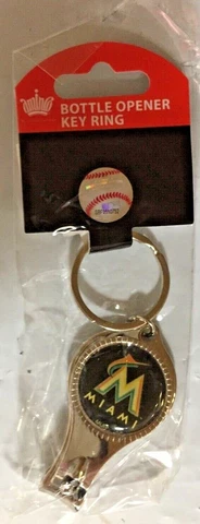 Miami Marlins MLB 3-IN-1 Keychain, Nail Clipper, Bottle Opener Cover