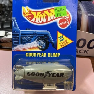 Carta Hot Wheels Goodyear 1991 vintage dirigibile grigio blu #137 - Foto 1 di 7