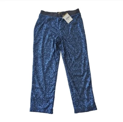 Calça lantejoulas Bob Mackie azul marinho G - Imagem 1 de 4