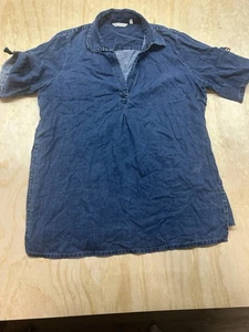 Top túnica vaquera manga corta Soft Surroundings XL para mujer - Imagen 1 de 6