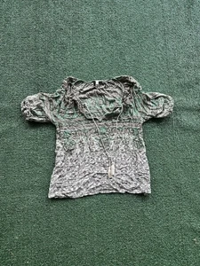 Blusa portafortuna verde stampata taglia XS/S - Foto 1 di 4