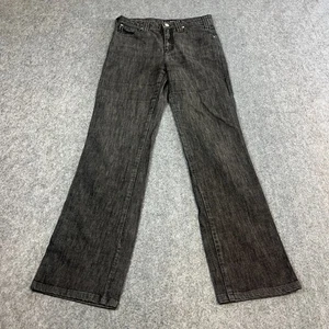 Armani Womens Jeans Straight 28 30 Charcoal Grey Stretch Chambray Sequins - Picture 1 of 10