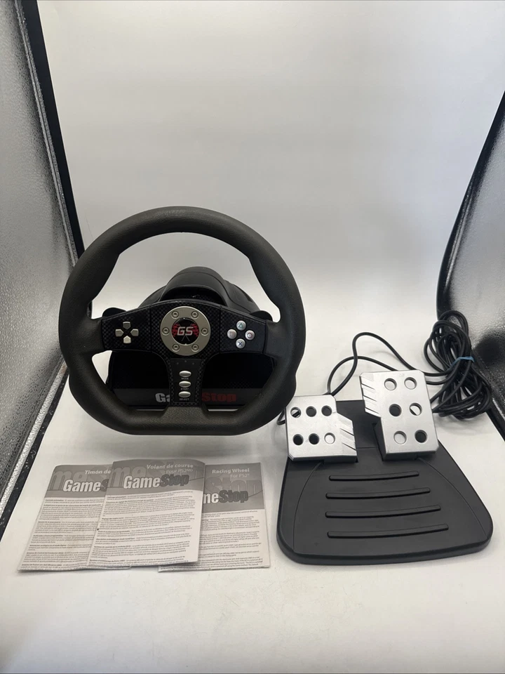 GameStop GS Wired Racing Steering Wheel & Pedals for PlayStation 2 -UNTESTED - Image 1 of 4