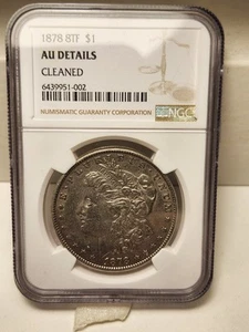 1878 8 Tail Feathers NGC Almost Uncirculated Morgan Dollar - Picture 1 of 3