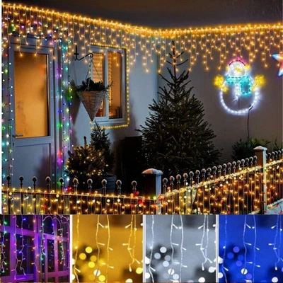 Cadena de luces LED colgante de hadas para cortina de hielo jardín boda fiesta de Navidad decoración Foto 1 de 4