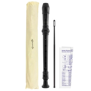 Descant Recorder – Three Piece School, Beginners Recorder with Bag  – Black - Picture 1 of 5