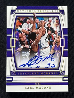 2022-23 Panini National Treasures Karl Malone Gold Treasured Moments Auto /10 - image 1 of 2