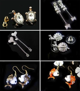 Pendientes pedrería piedras pendientes pendientes tortuga corazón conejo caracol - Imagen 1 de 7