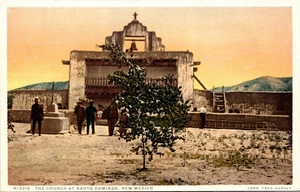 Postcard NM Santo Domingo Church Fred Harvey - Picture 1 of 2