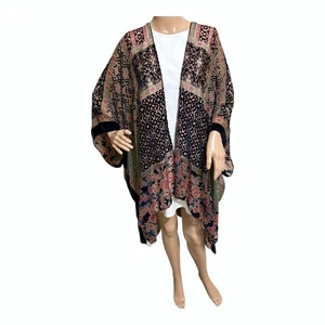 Anthropologie Akemi + Kin Kimono Swim Cover-Up O/S Velvet Burnout Layer Boho - Picture 1 of 17