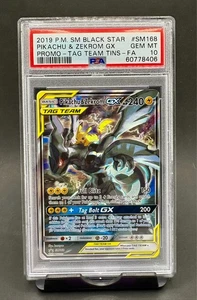 PSA 10 Pikachu & Zekrom GX #SM168 2019 Pokemon SM Tag Team Tins Black Star Promo - Picture 1 of 2