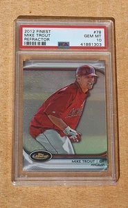 MIKE TROUT 2012 FINEST REFRACTOR #78: GEM MINT PSA 10 - Picture 1 of 2