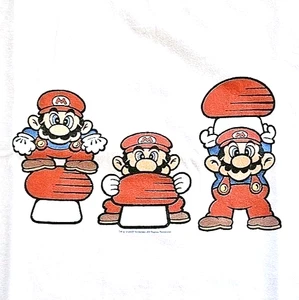 Vintage Y2K Nintendo Super Mario Video Game Ringer T-Shirt Size Medium - Picture 1 of 5