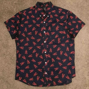 J Crew Hemd Herren Medium Hummer Print Kurzarm Slim Fit Sommer Freizeit - Bild 1 von 6