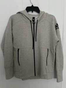 Adidas Youth Boys Zip Up Jacket Size Small 8-10 Gray Warm Excellent - Picture 1 of 3
