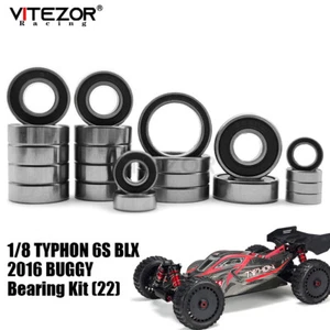 For Arrma 1/8 Typhon 6S BLX 2016 RC Car Black Sealed Ball Bearing Kit 22Pcs - Picture 1 of 8