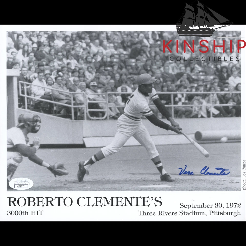 Vera Clemente signed 8x10 Photo JSA COA Pirates Roberto Clemente Wife Auto B1636 - Image 1 of 1
