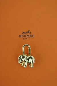 HERMÈS 1988 Limitiert Elefant Verteilermotiv Block Tasche Charme Gold - Bild 1 von 6