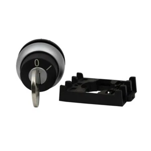 NEW Eaton M22S-WRS-A1 Selector Switch 2 Position Black with Key NEMA 4X 1P66 - Picture 1 of 4