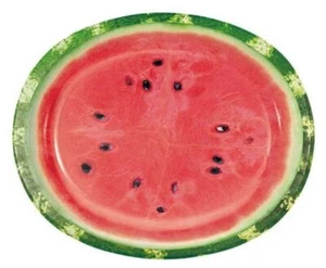 Farm Fresh Watermelon 8 Ct 12 x 10" Oval Banquet Paper Plates Platters - Picture 1 of 1