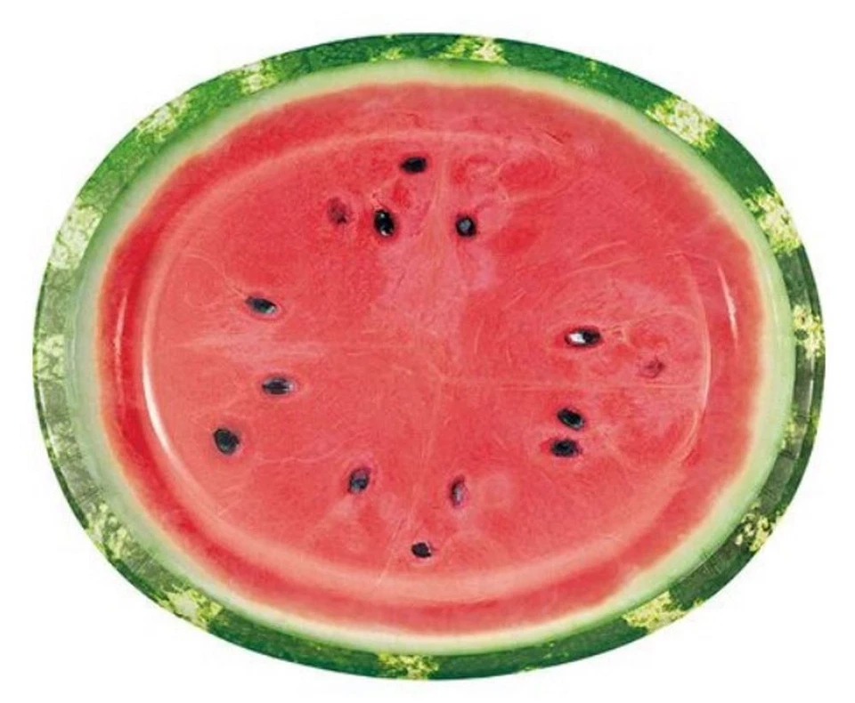 Farm Fresh Watermelon 8 Ct 12 x 10" Oval Banquet Paper Plates Platters - Image 1 of 1