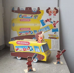 Camion publicitaire Delespaul des années 60' sur papier carton - Picture 1 of 1