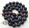 8mm Galaxy Staras Blue Sandstone Loose Beads – Dark Blue Round Center-Drilled (15" Strand)