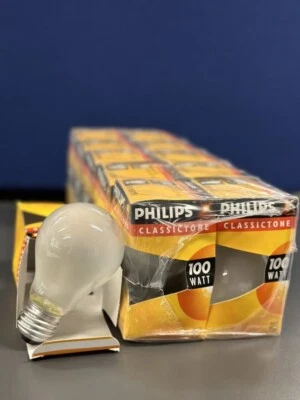 10 X 100W Philips Frosted Incandescent Light Bulb E27 Screw Lamps - Image 1 of 4