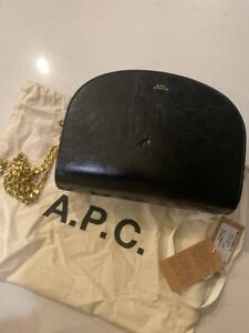 A.P.C. Mini Demi Lune cross body bag black leather  