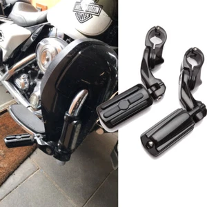 Black Highway Foot Pegs Pedals For Harley Davidson Electra Glide Ultra Classic - Foto 1 di 15