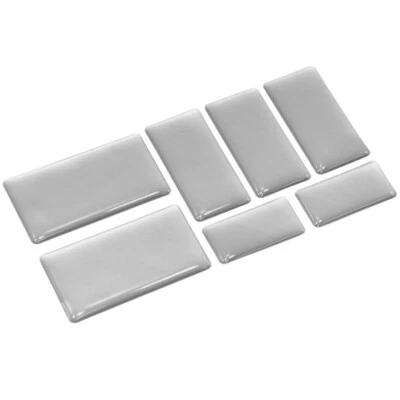 EJ PARTS Set 7 Adesivi Vuoti Quadrati Argento Decalcomania Lucido Cupola Gel Resina Autoadesivi