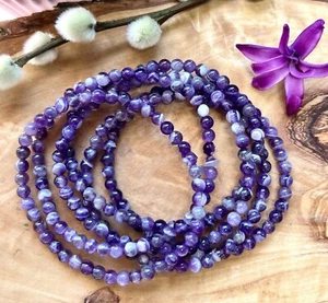 Großhandel Lot 6 Pcs Natürliche Chevron Amethyst 4mm 7.5" Kristall Armband - Bild 1 von 6