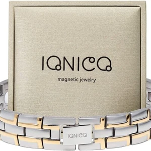 IONICO Stylish Magnetic Therapy Bracelet for Men and Women (Silver-Gold) - Picture 1 of 1