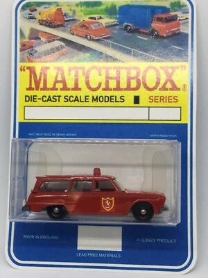 Vintage Lesney Matchbox 42 Custom Studebaker Fire Chief Car In Blister Pack. - Image 1 of 4
